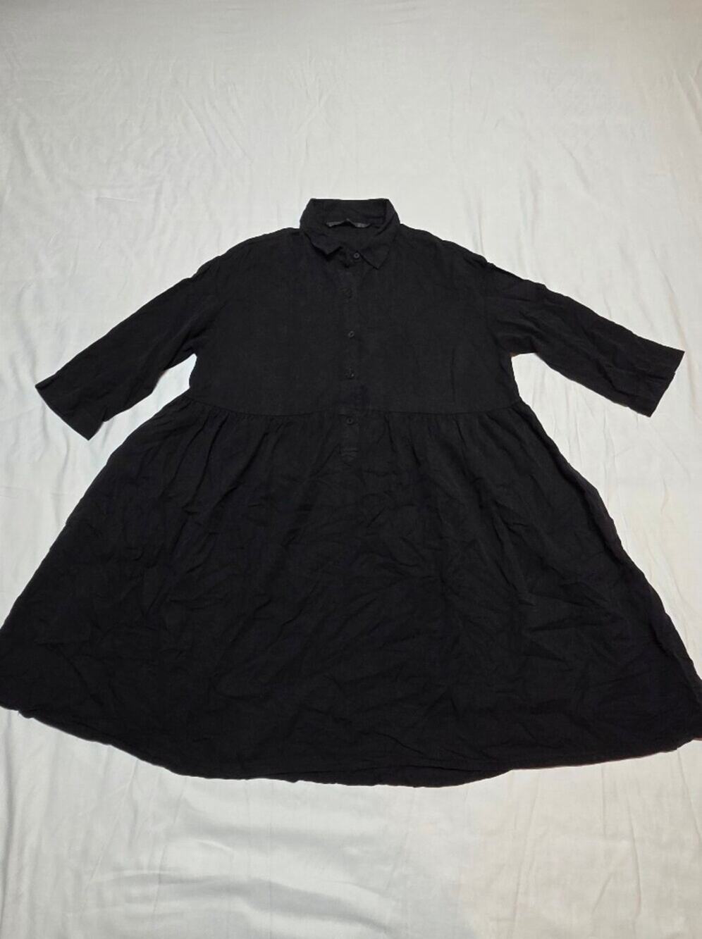Zara Black Maxi Dress with Button Front